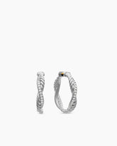 Petite Infinity Hoop Earrings in Sterling Silver with Diamonds, 17.3mm